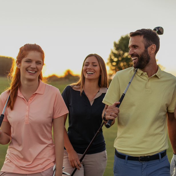 Group of golfers laughing