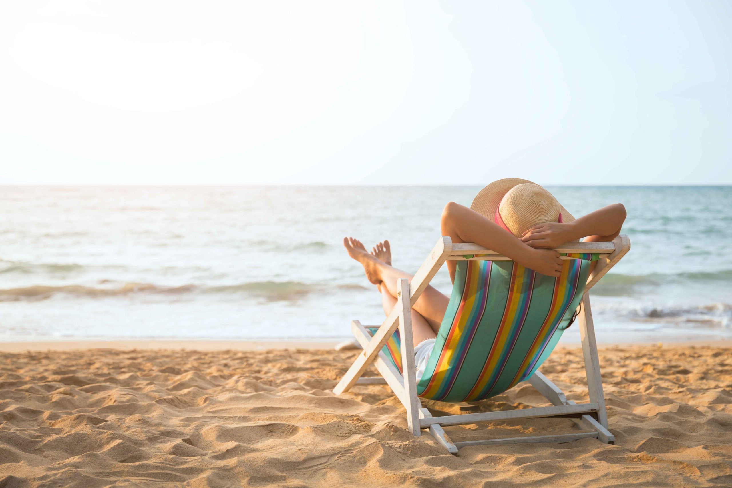 woman in beach chair